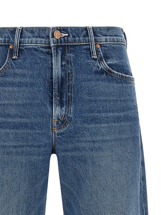 Blue Cotton Cropped Jeans