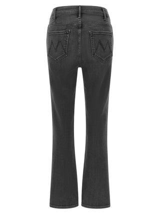 Gray Cotton Flared Jeans