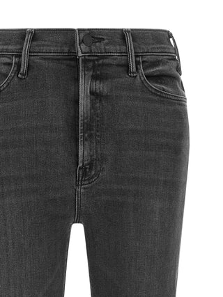 Gray Cotton Flared Jeans