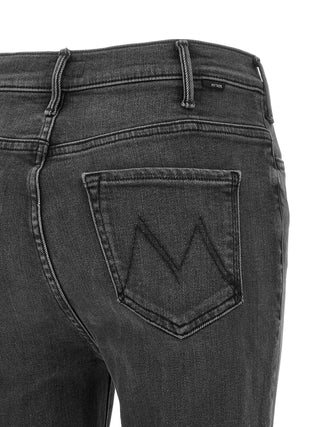 Gray Cotton Flared Jeans