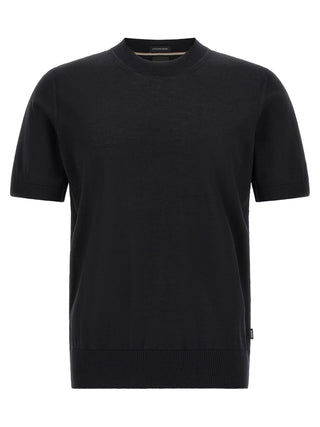 Black Virgin Wool T-Shirt