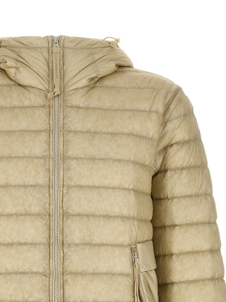 Beige Polyamide Full-Length Jacket