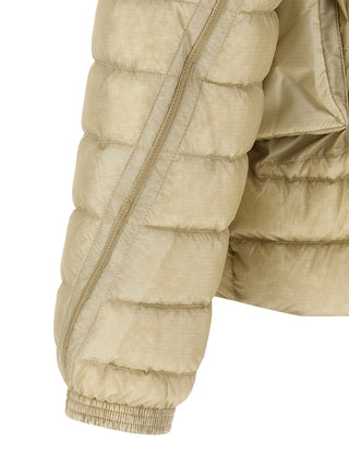 Beige Polyamide Full-Length Jacket