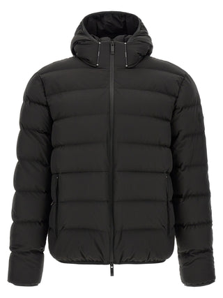 Black Polyester Full-Length Jacket