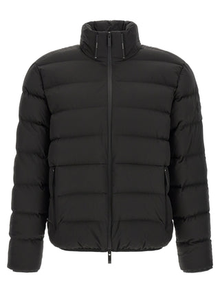 Black Polyester Full-Length Jacket