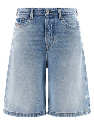 Blue Cotton Bermuda Shorts
