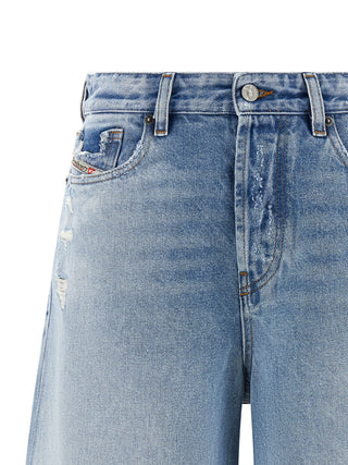 Blue Cotton Bermuda Shorts