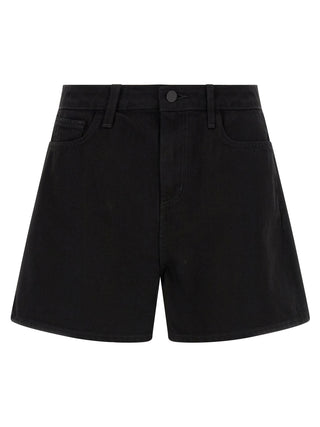 Black Cotton Bermuda Shorts