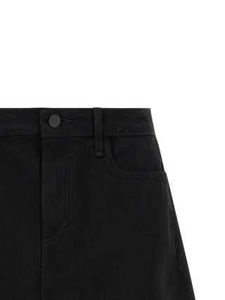 Black Cotton Bermuda Shorts