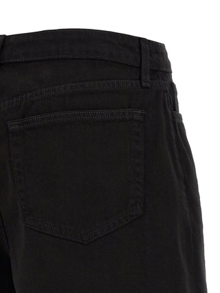 Black Cotton Bermuda Shorts