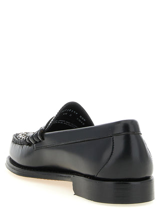 Bicolor Cowhide Slip-On Loafers