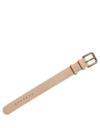 Beige Textured Leather Gold Buckle Belt Strap Bracelet