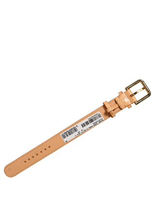 Beige Embossed Leather Gold Buckle Belt Strap Bracelet