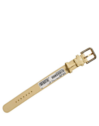 Beige Embossed Leather Gold Buckle Belt Strap Bracelet
