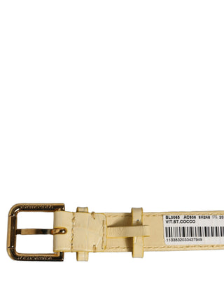 Beige Embossed Leather Gold Buckle Belt Strap Bracelet