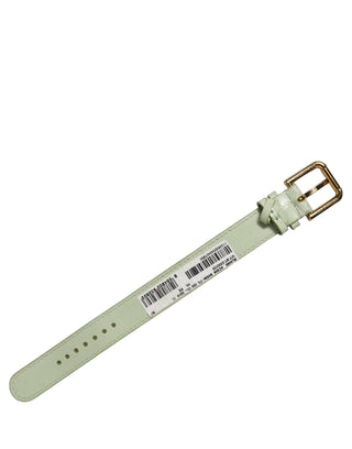 Green Embossed Leather Gold Buckle Belt Strap Bracelet
