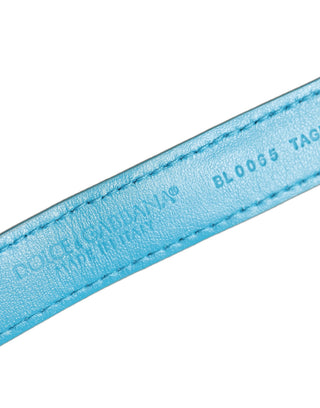 Turquoise Texture Leather Gold Buckle Belt Strap Bracelet