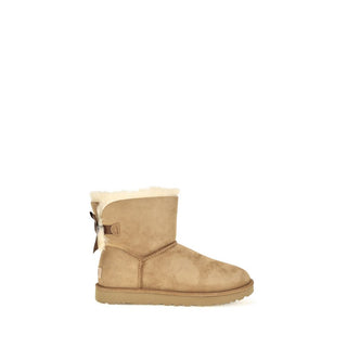 Beige Calf Leather Bos Taurus Ankle Boots