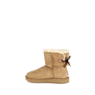 Beige Calf Leather Bos Taurus Ankle Boots