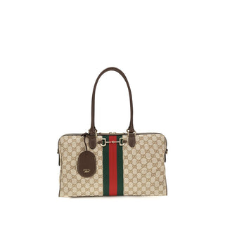 Beige Fabric Handbag