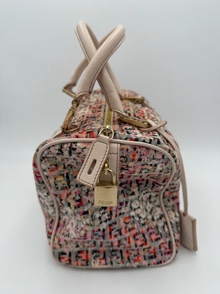FENDI FF Canvas Flowers Handbag