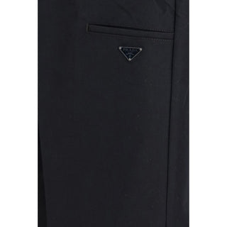 Black Cotton Casual Pants