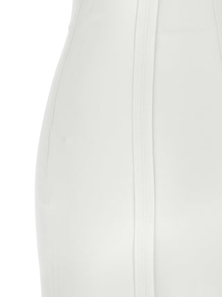 White Polyester Midi Dress