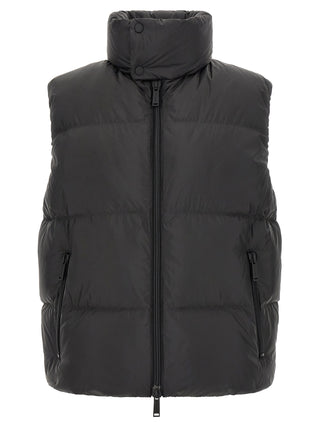 Black Polyester Sleeveless Jacket