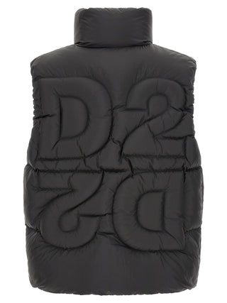 Black Polyester Sleeveless Jacket