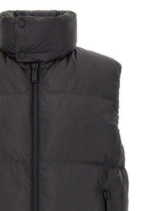 Black Polyester Sleeveless Jacket