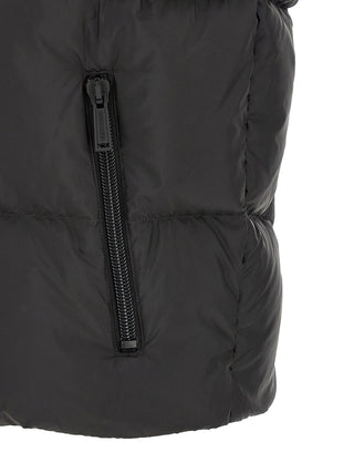 Black Polyester Sleeveless Jacket