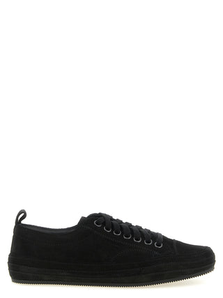 Black Leather Low Top Sneakers