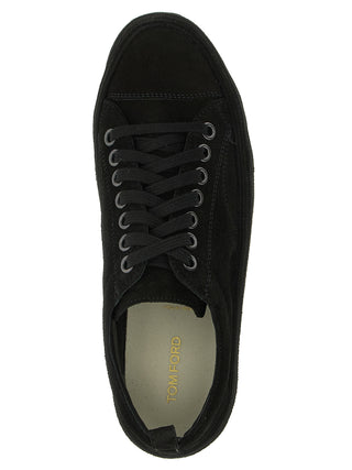 Black Leather Low Top Sneakers