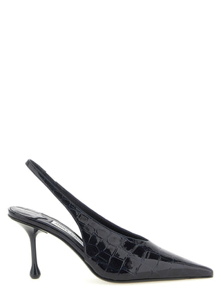 Blue Leather High Heel Pumps