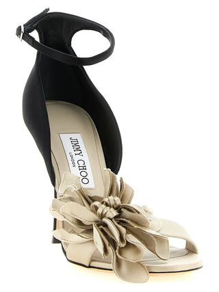 Multicolor Tencel Stiletto Heel Sandals