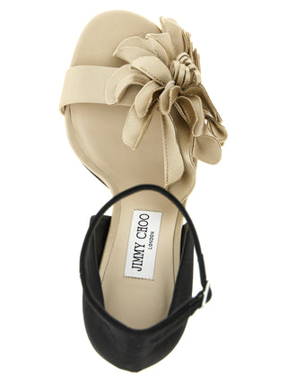 Multicolor Tencel Stiletto Heel Sandals