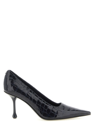 Blue Leather High Heel Pumps