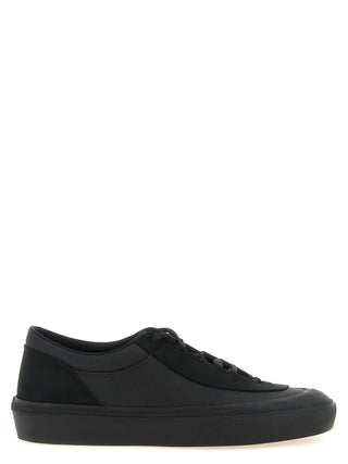 Black Cotton Low Top Sneakers