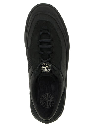 Black Cotton Low Top Sneakers