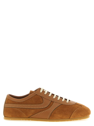 Brown Calfskin Low Top Sneakers