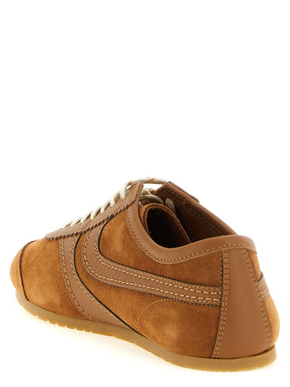 Brown Calfskin Low Top Sneakers