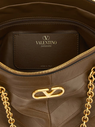 Brown Lamb Leather Shoulder Bag