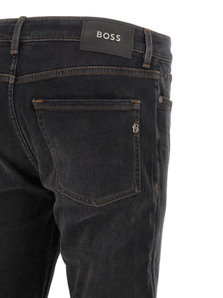 Black Cotton Straight-Leg Jeans