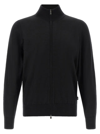 Black Virgin Wool Cardigan