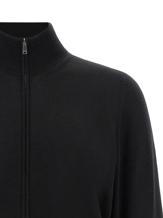 Black Virgin Wool Cardigan