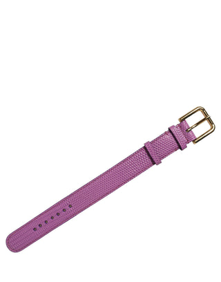 Purple Textured Leather Gold Buckle Belt Strap Bracelet