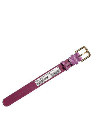 Purple Textured Leather Gold Buckle Belt Strap Bracelet