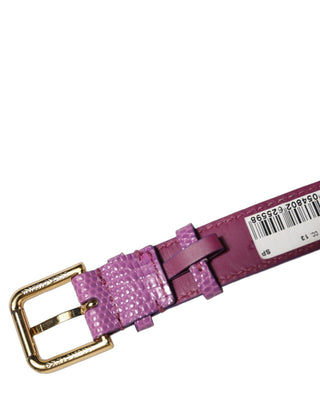 Purple Textured Leather Gold Buckle Belt Strap Bracelet