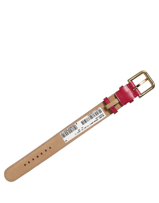 Red Calfskin Leather Gold Buckle Belt Strap Bracelet