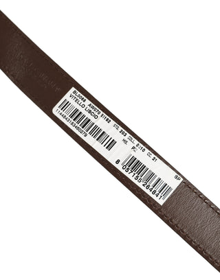 Brown Calfskin Leather Gold Buckle Belt Strap Bracelet